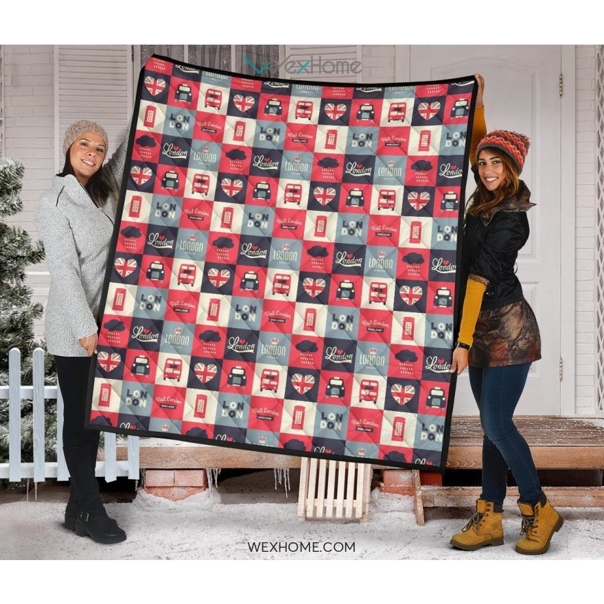 British Pattern Print Design 05 Premium Quilt