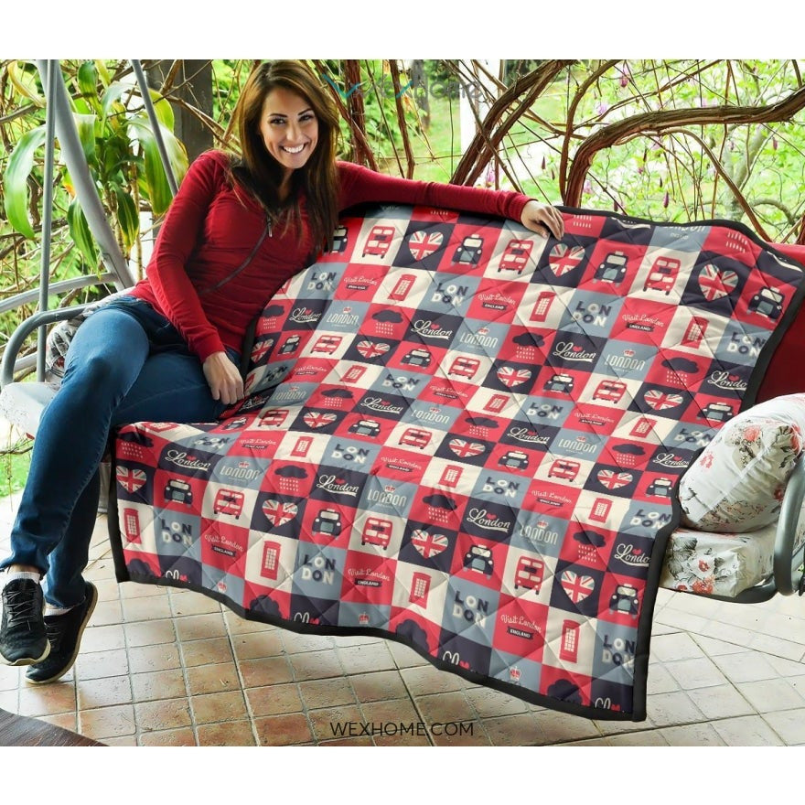British Pattern Print Design 05 Premium Quilt