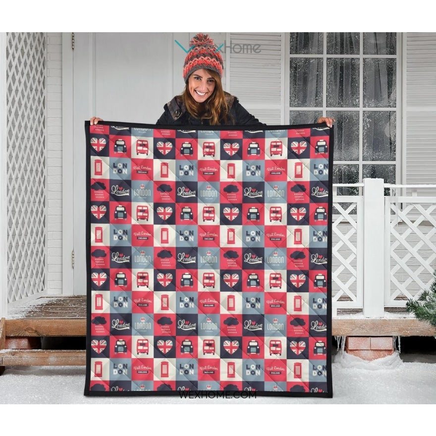British Pattern Print Design 05 Premium Quilt