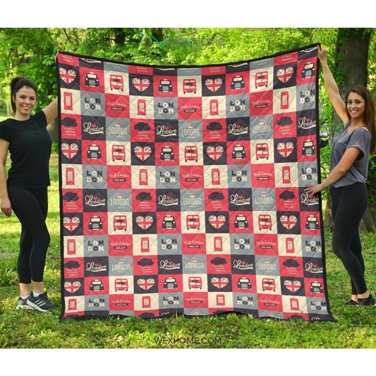 British Pattern Print Design 05 Premium Quilt