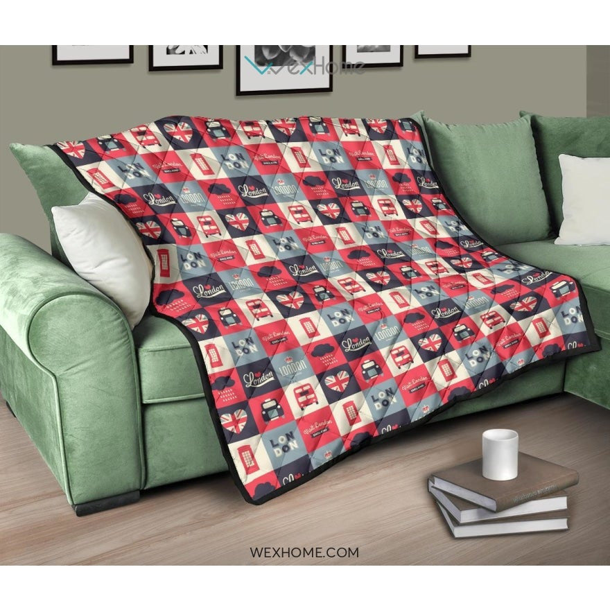 British Pattern Print Design 05 Premium Quilt