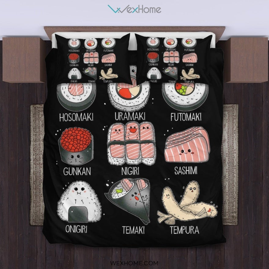 Sushi Bedding Set - duvet cover and pillowcase set - Unique Design Amazing Gift