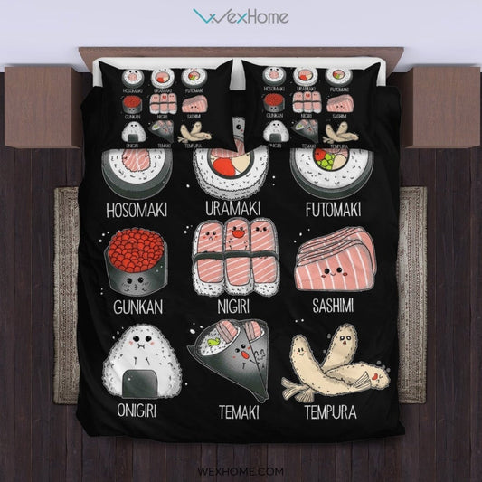 Sushi Bedding Set - duvet cover and pillowcase set - Unique Design Amazing Gift