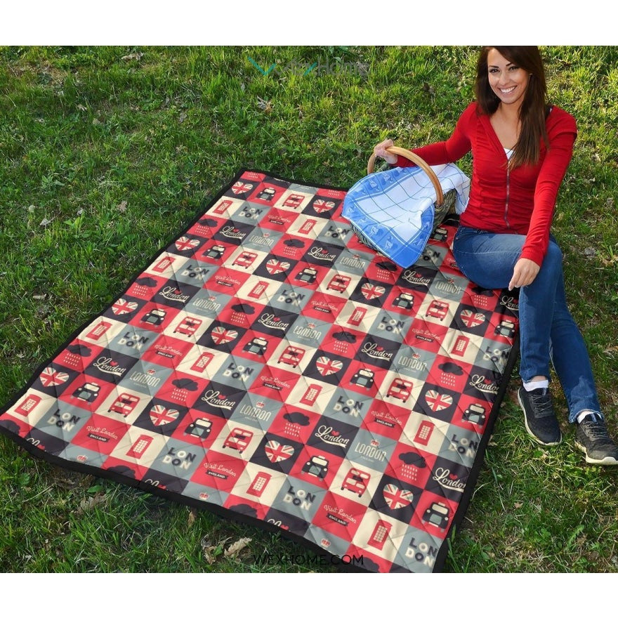 British Pattern Print Design 05 Premium Quilt