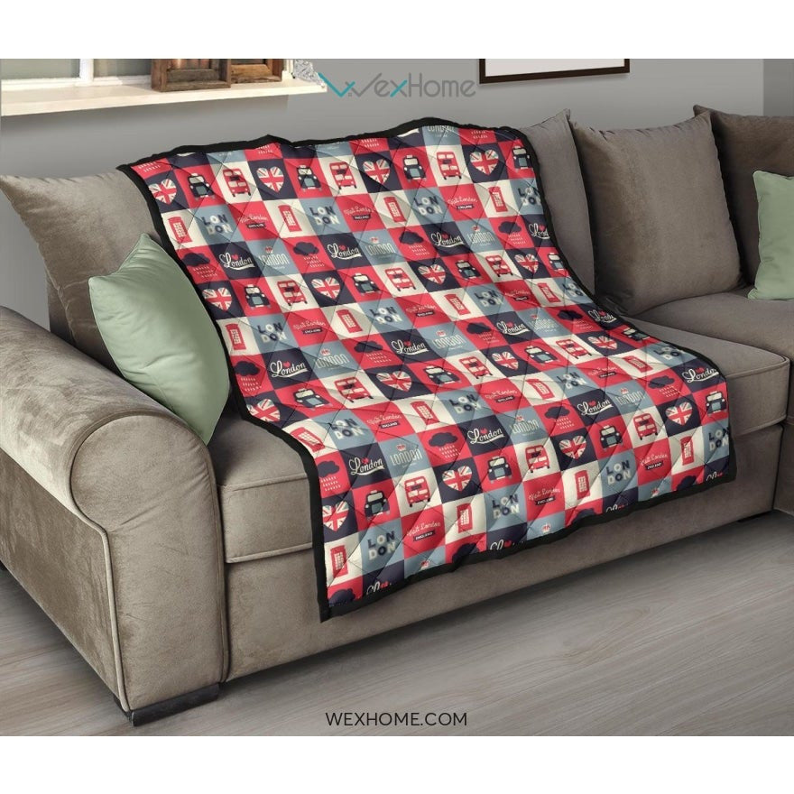 British Pattern Print Design 05 Premium Quilt