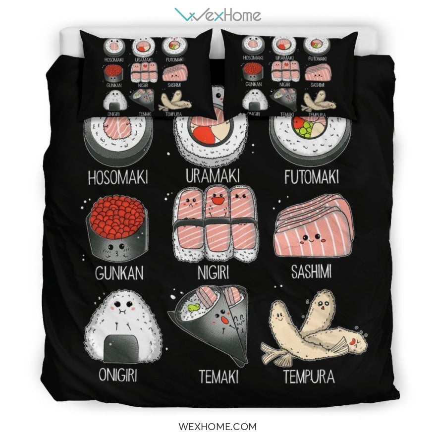 Sushi Bedding Set - duvet cover and pillowcase set - Unique Design Amazing Gift