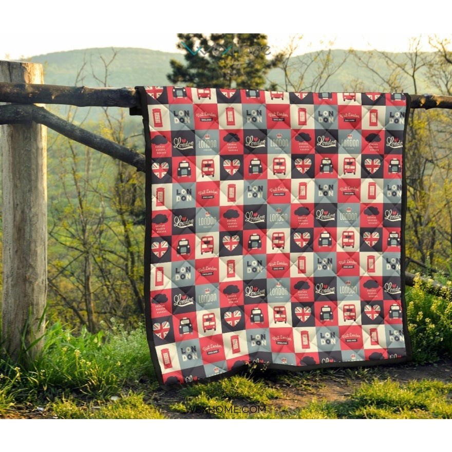 British Pattern Print Design 05 Premium Quilt