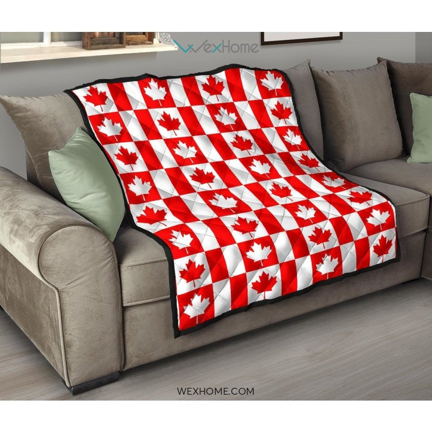 Canada Pattern Print Design 05 Premium Quilt