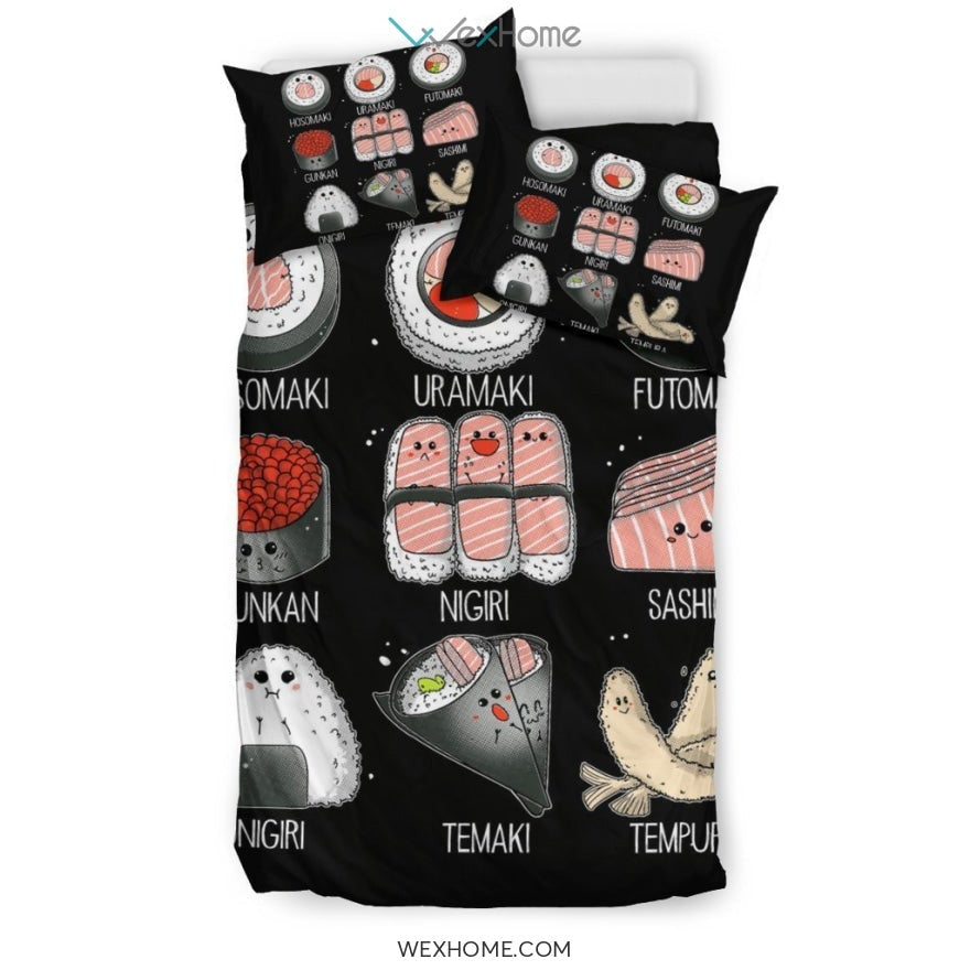 Sushi Bedding Set - duvet cover and pillowcase set - Unique Design Amazing Gift