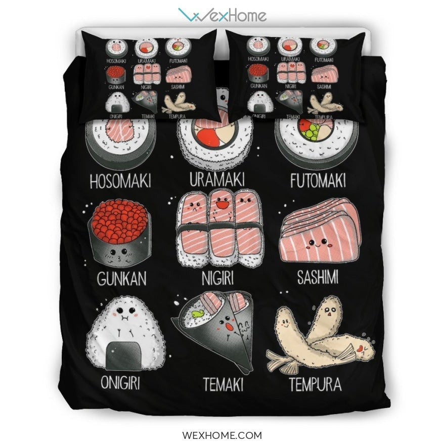 Sushi Bedding Set - duvet cover and pillowcase set - Unique Design Amazing Gift