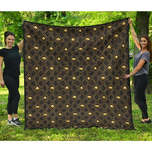 Casino Cards Suits Pattern Print Design 01 Premium Quilt