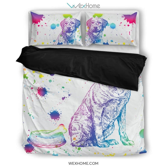 Labrador Watercolor White Background Bedding Set