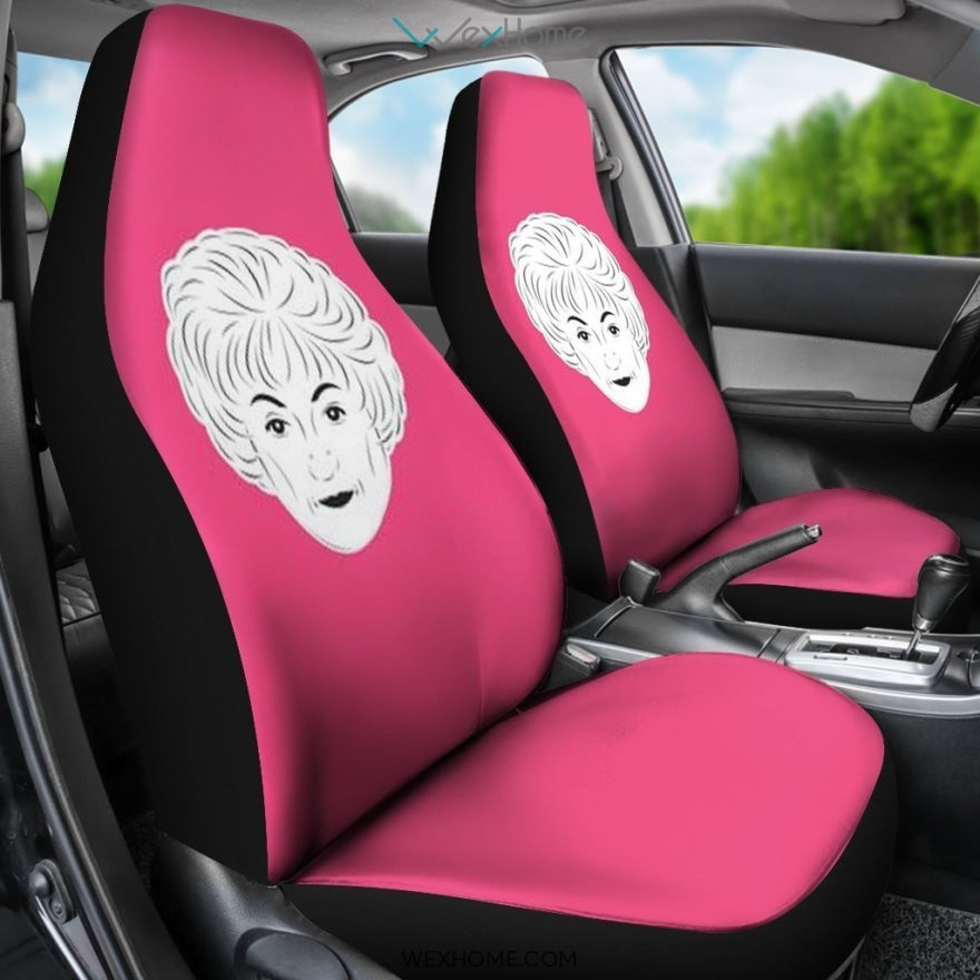 The Golden Girls Grandma Face in Pink Color Car Seat Cover Best Car Decor 2021