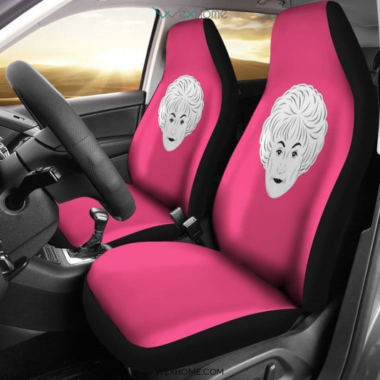The Golden Girls Grandma Face in Pink Color Car Seat Cover Best Car Decor 2021