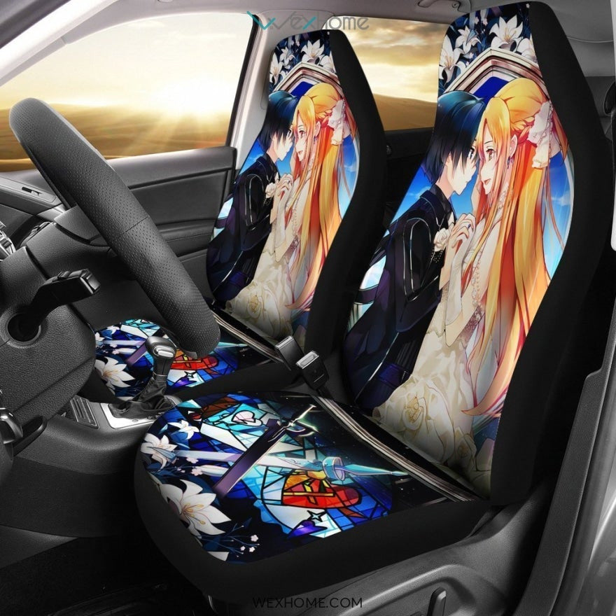 SAO Kirito Asuna Anime Car Seat Covers 2