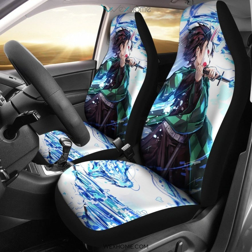 Tanjiro Kamado Anime Car Seat Covers Kimetsu No Yaiba Best Car Gift 2021