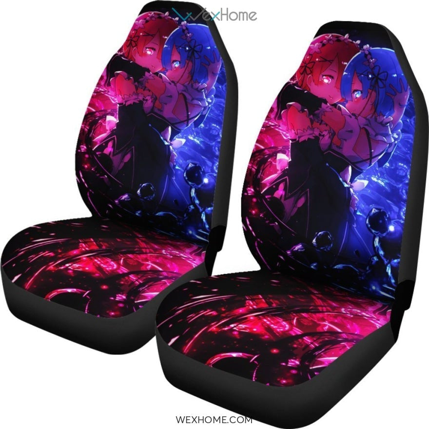 Rem And Ram Re Zero Anime Car Seat Covers