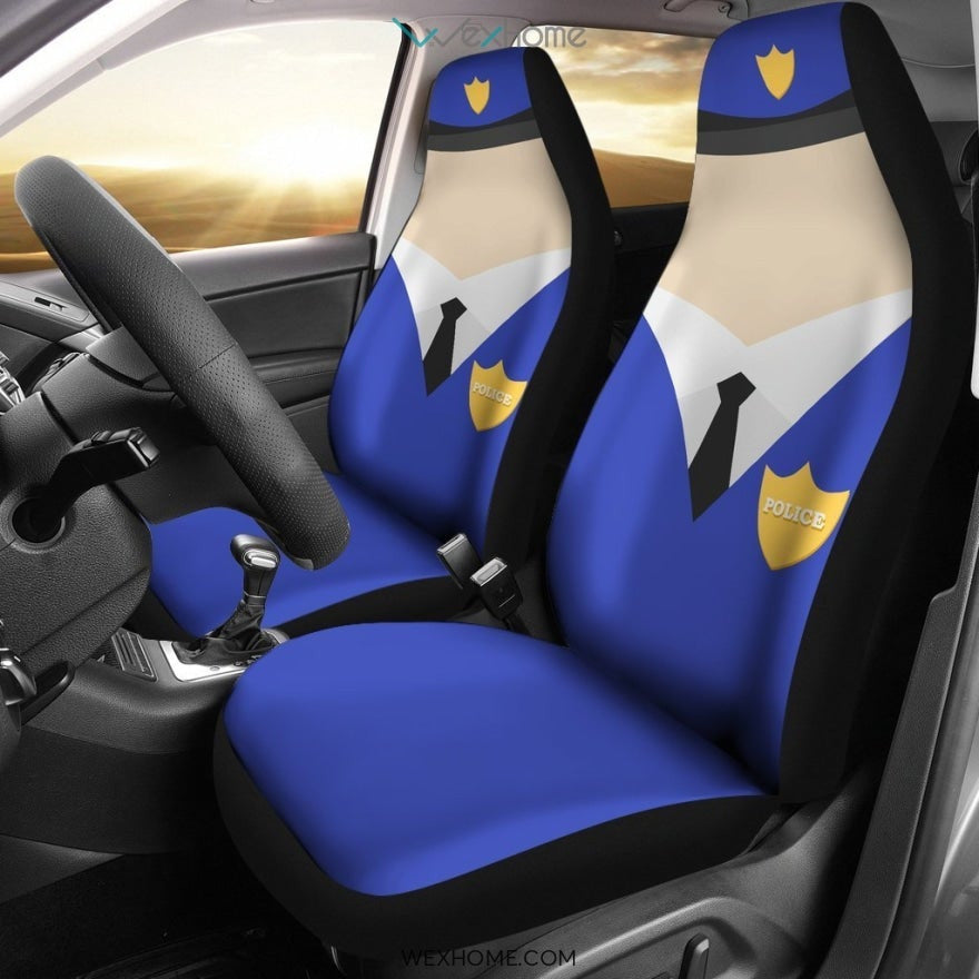 Police Art Custom Car Cover Seats 191119 (Set of 2)