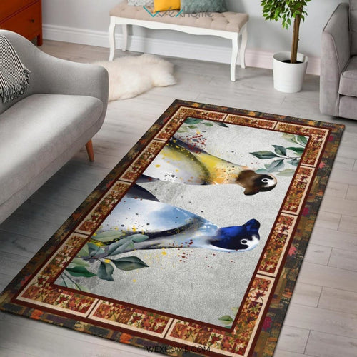 Valentine's Day Couples Penguin Nursery Area Rug