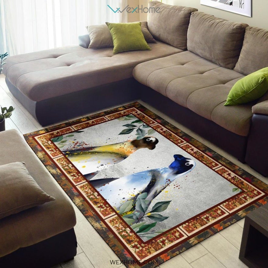 Valentine's Day Couples Penguin Nursery Area Rug