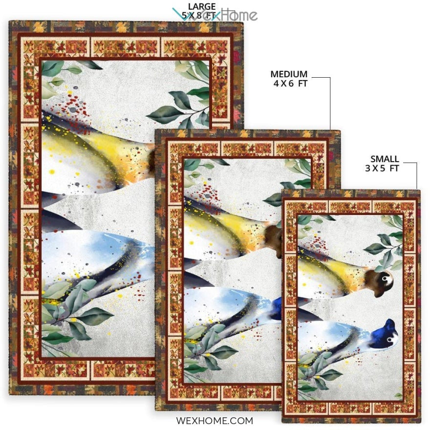 Valentine's Day Couples Penguin Nursery Area Rug