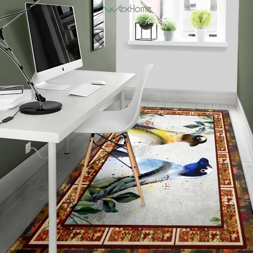 Valentine's Day Couples Penguin Nursery Area Rug