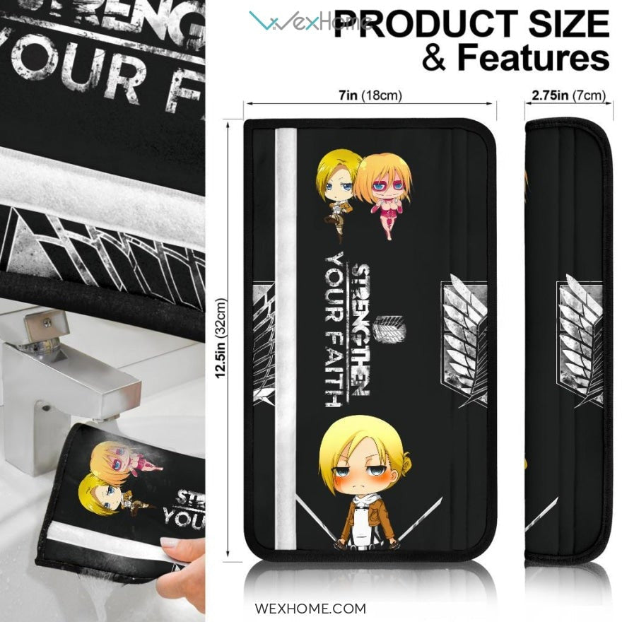 Attack On Titan Anime Seat Belt Covers | AOT Chibi Annie Belt Covers