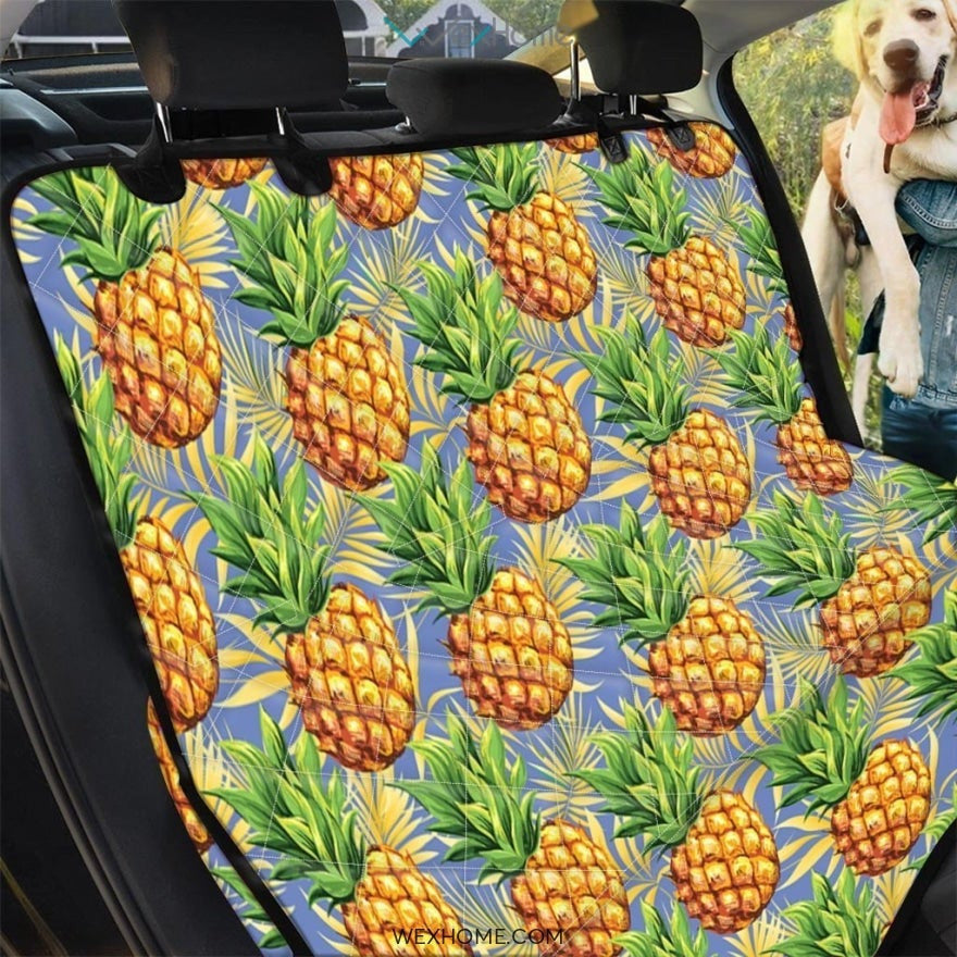 Yellow Pineapple Hawaiian Print Pet Car Seat Cover