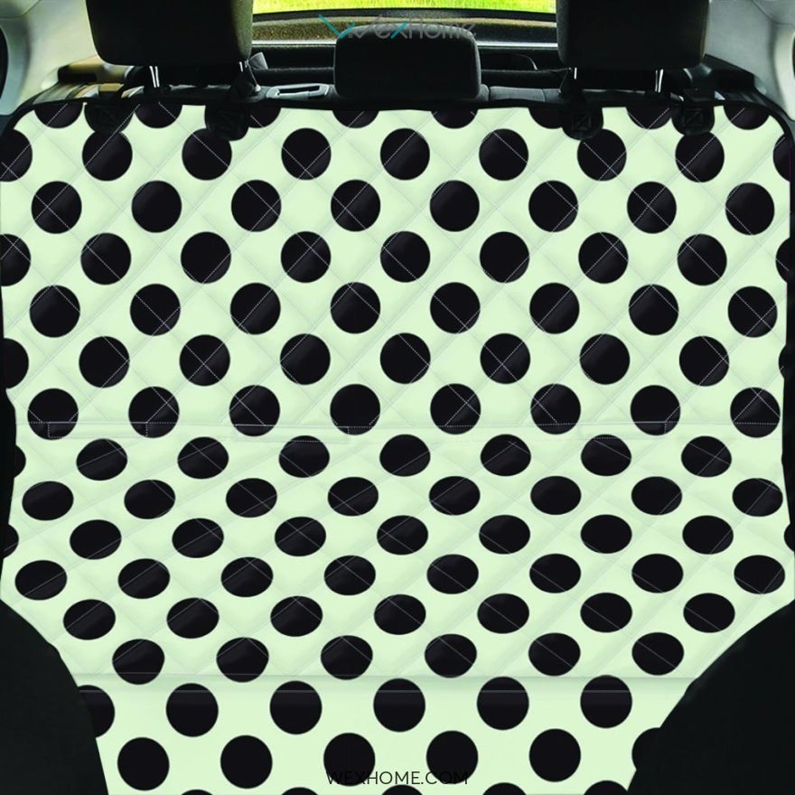 White And Black Polka Dot Print Pet Car Seat Cover