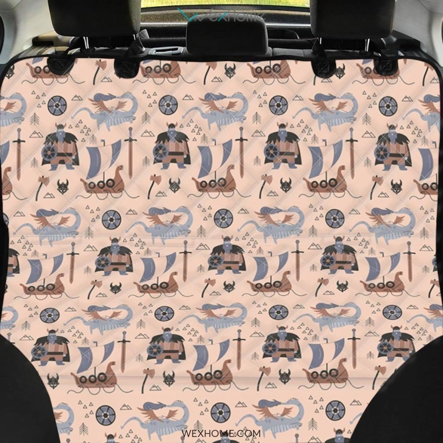 Viking Cartoon Norse Pet Car Seat Cover