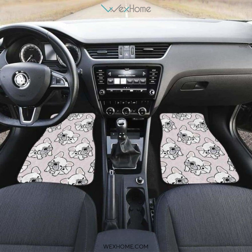 Cute French Bulldog Pattern Front And Back Car Mats