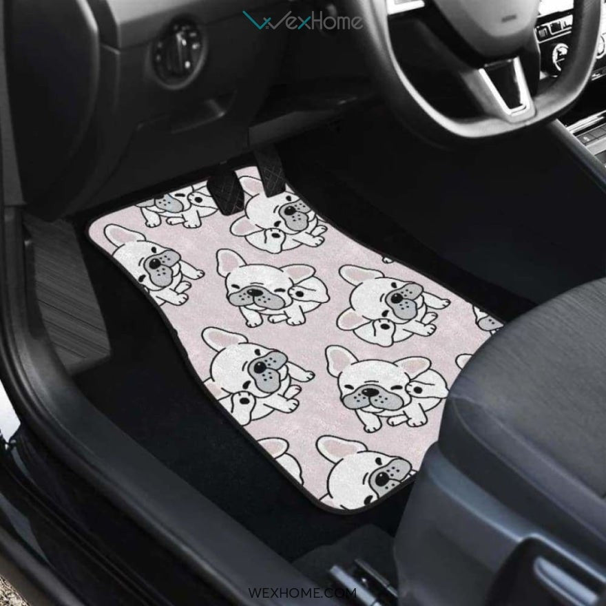 Cute French Bulldog Pattern Front And Back Car Mats