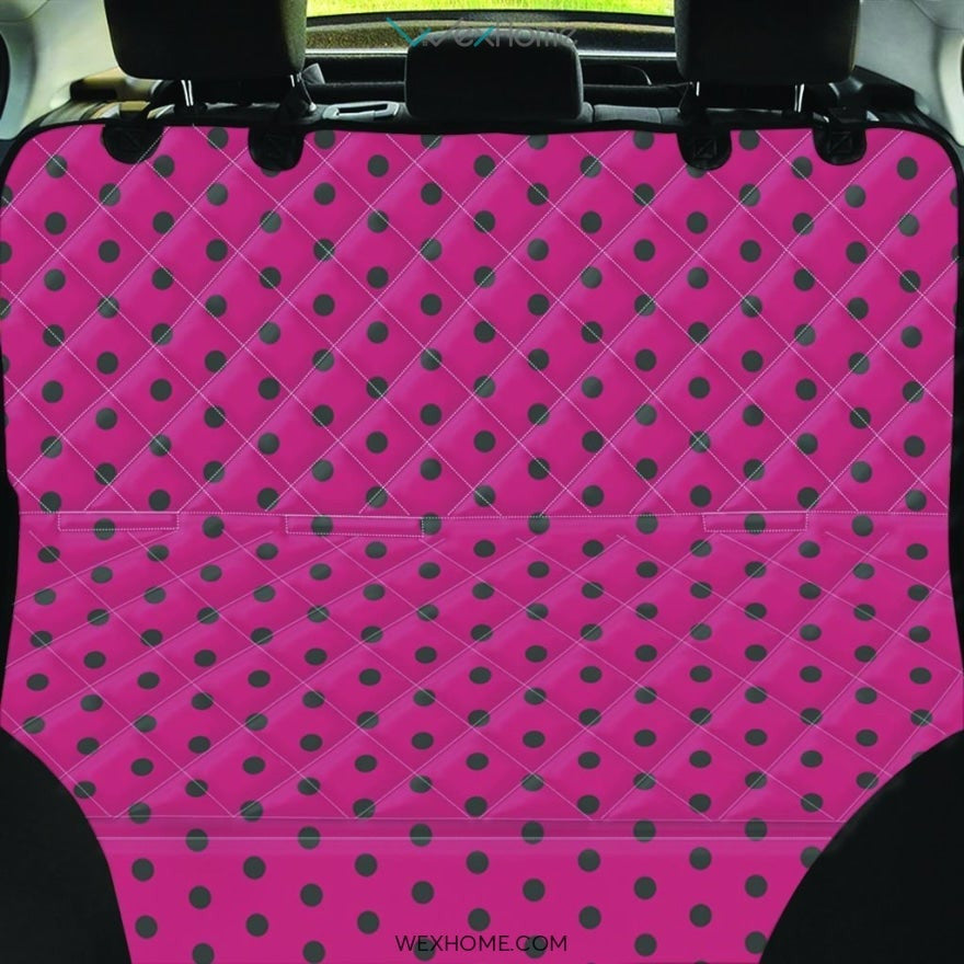 Vintage Black And Pink Tiny Polka Dot Pet Car Seat Cover