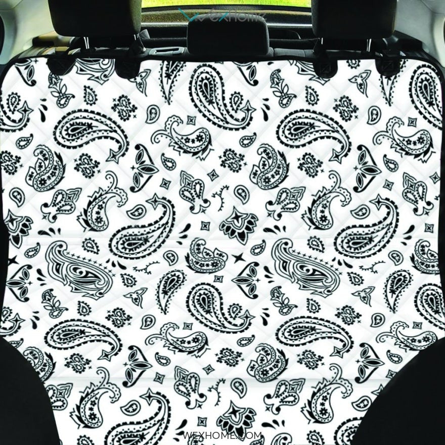 White Bandana Pet Car Seat Cover