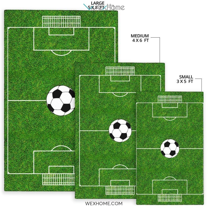 Football All Stars Soccer Ground Nursery Area Rug