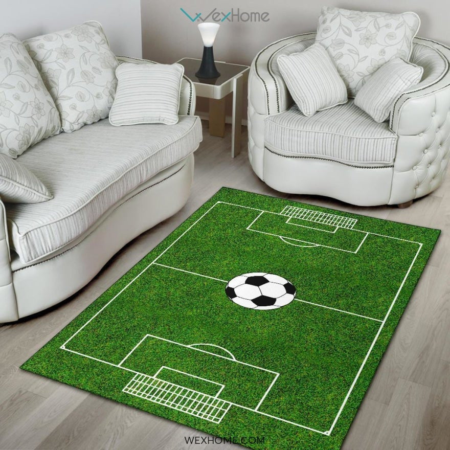 Football All Stars Soccer Ground Nursery Area Rug