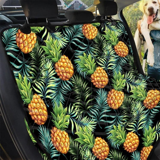Tropical Palm Leaf Pineapple Print Pet Car Seat Cover