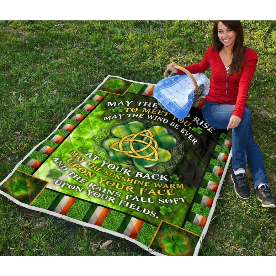 St Patrick's Day Irish Blessing May The Road Rise To Meet You Quilt