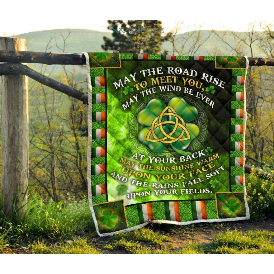 St Patrick's Day Irish Blessing May The Road Rise To Meet You Quilt