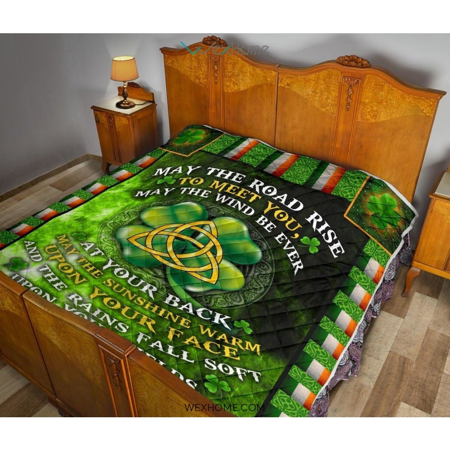 St Patrick's Day Irish Blessing May The Road Rise To Meet You Quilt