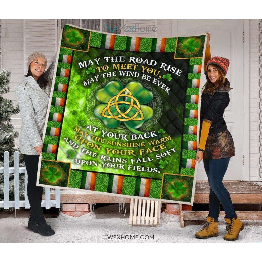St Patrick's Day Irish Blessing May The Road Rise To Meet You Quilt