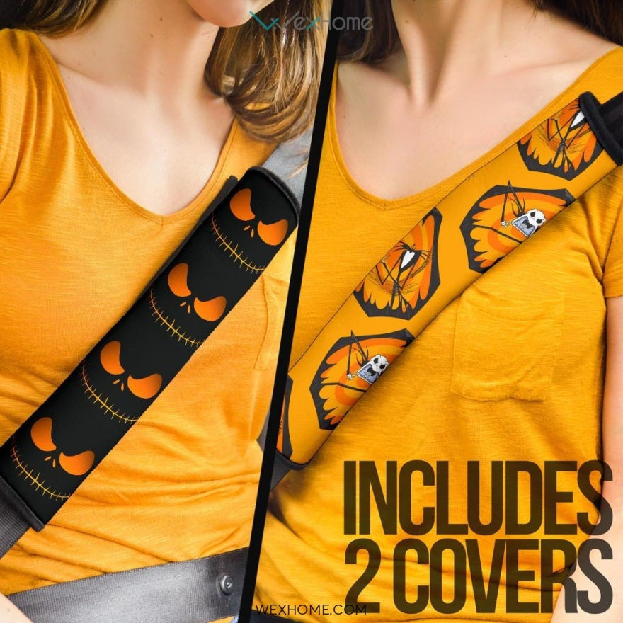 The Nightmare Before Christmas Cartoon Seat Belt Covers | Jack Spooky Eyes Belt Covers