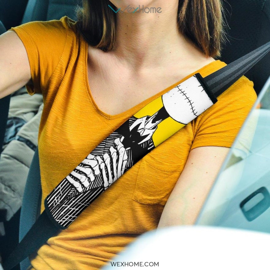 The Nightmare Before Christmas Cartoon Seat Belt Covers | Jack Wearing Bow Belt Covers