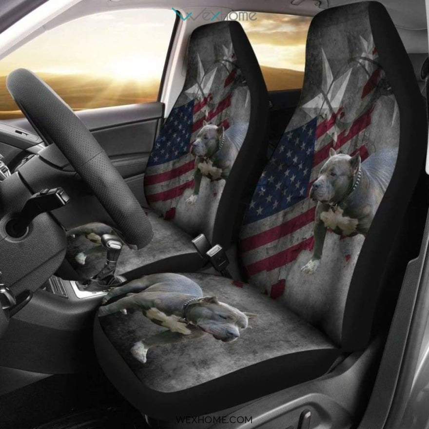 Amazing American Flag Pit Bull Car Seat Cover