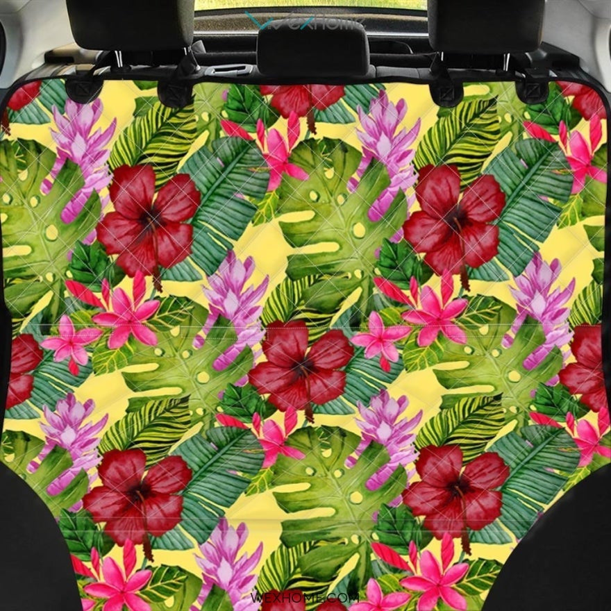 Watercolor Hibiscus Floral Hawaiian Print Pet Car Seat Cover