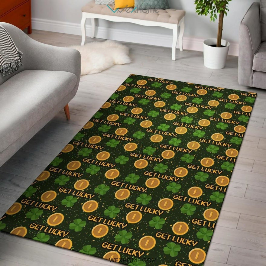 St Patrick's Day Get Lucky Irish Shamrock Nursery Area Rug
