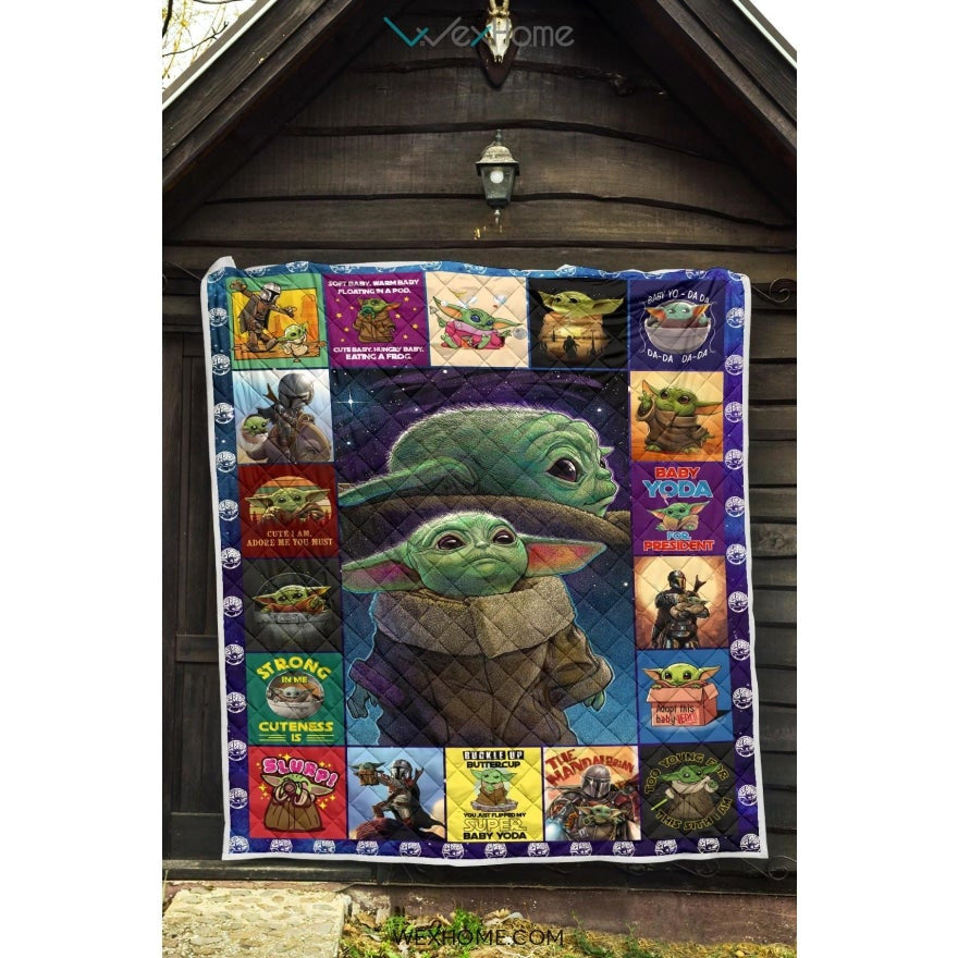 Collection Baby Yoda Pattern Quilt
