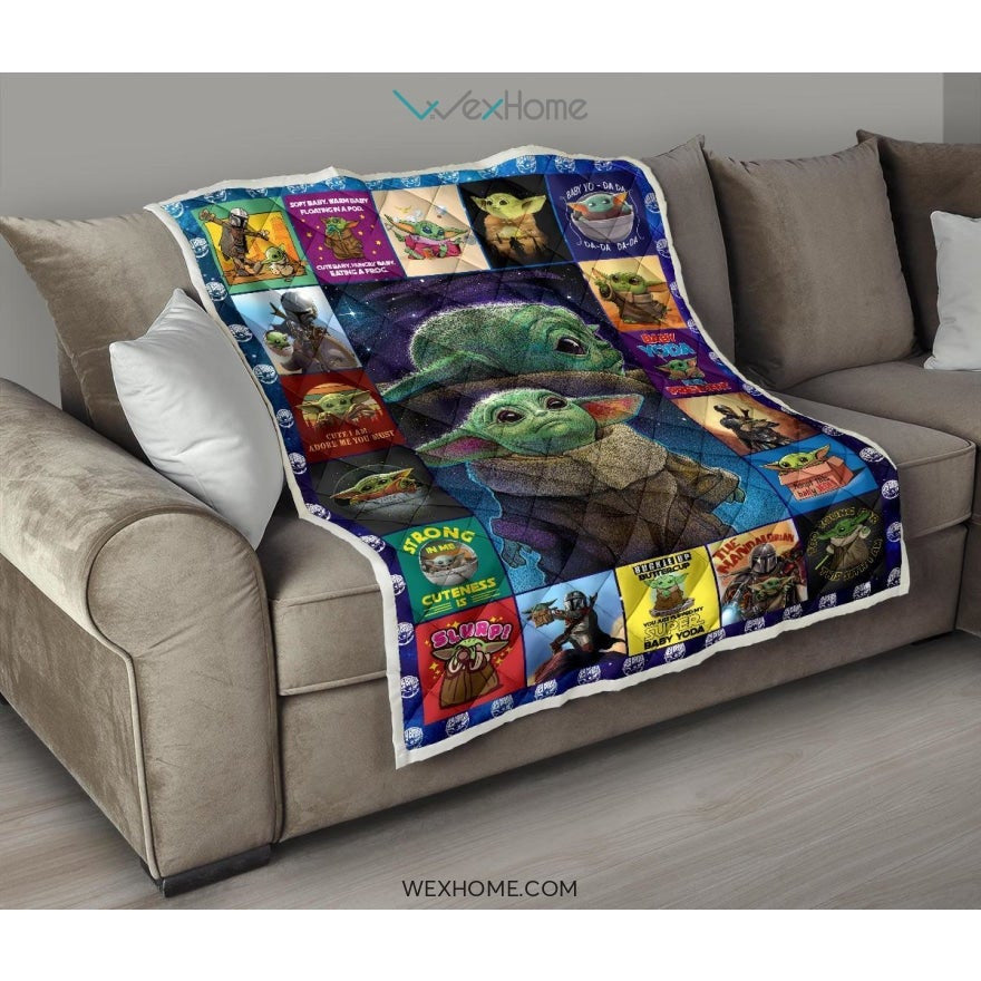 Collection Baby Yoda Pattern Quilt