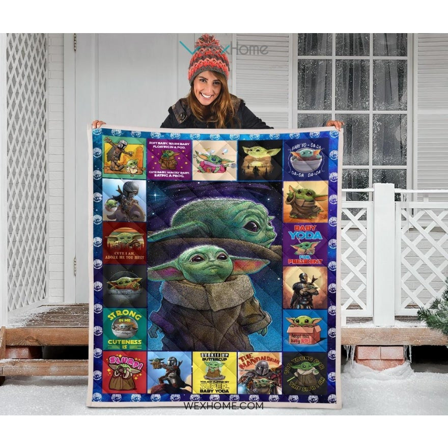 Collection Baby Yoda Pattern Quilt