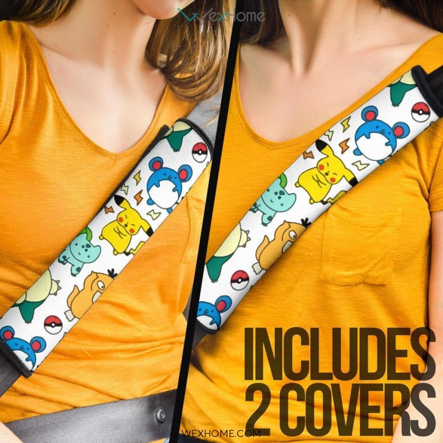 Pokemon Chibi Pattern Custom Seat Belt Covers